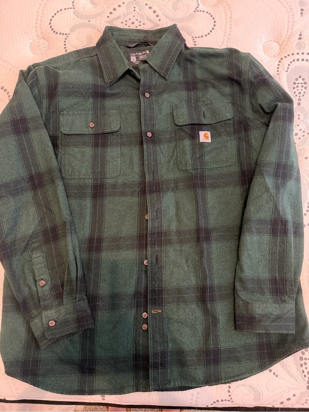 Carhartt Green and Black Plaid Shirt Jacket